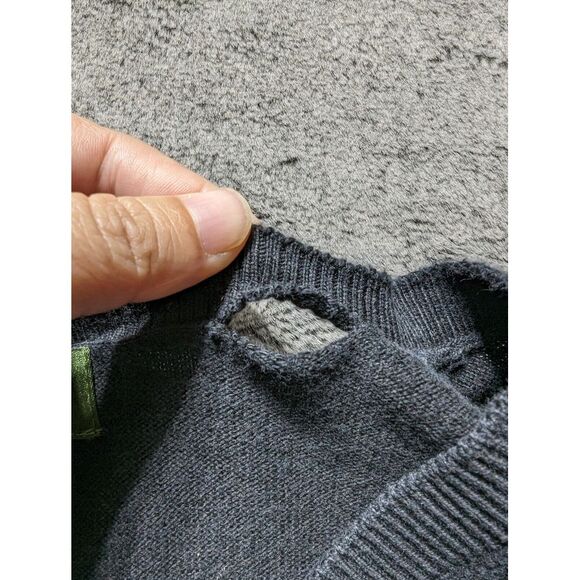 Eddie Bauer Long Sleeve V Neck Sweater Mens Size Large Tall Black Cashmere Blend - Picture 5 of 10